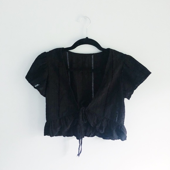 Urban Outfitters Tops - Tie-Front Short Sleeve Blouse